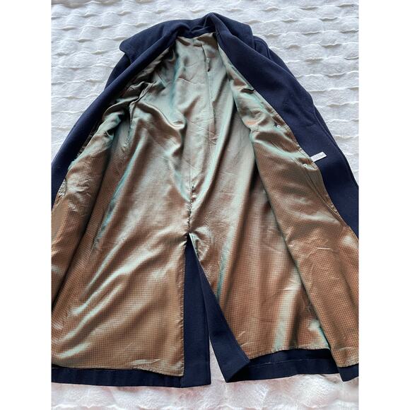 Vintage Gil Bret Wool Blend Shawl Collar Classic Double Breasted Long Overcoat - Picture 6 of 16